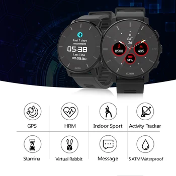 EZON T935 Ceas Sport rezistent la apa GPS Efect de Formare Monitor de Ritm Cardiac Virtual Iepure Cronometru Calendar APLICAȚIE de Sincronizare a Datelor