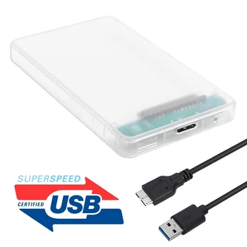 2.5 inch Transparent HDD SSD Caz, SATA III, USB 3.0 Hard Disk Cabina pentru Laptop Notebook PC-ul