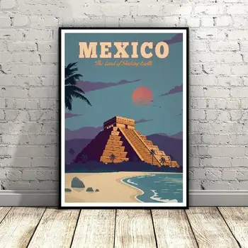 VINTAGE MEXIC Panza Pictura Arta de Imprimare Poster de Perete Imagine Minimalist Modern, Dormitor, Camera de zi de Decorare