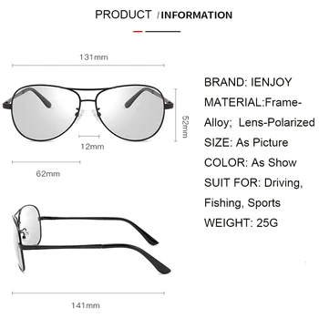 IENJOY Fotocromatică Bărbați ochelari de Soare Polarizat Ochelari de Soare de Noapte Viziune ochelari de Soare pentru Barbati Femei Ochelari de Pilot UV 400 Oculos