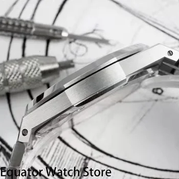 Bărbați Automat Ceasuri Mecanice 41mm Albastru Dial din Oțel Inoxidabil Cristal Safir Bărbați Impermeabil Luminos Ceas de mână de sex Masculin Ceas