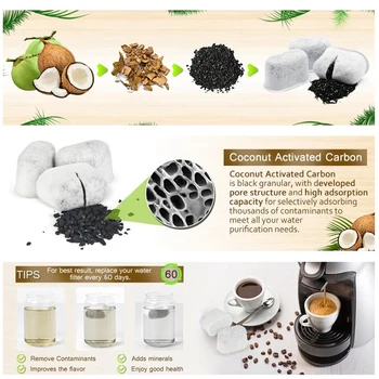 12 bucăți de Cărbune Filtre de Apa pentru Cuisinart - Elimină Clorul, Mirosurile De Apă pentru Mașini de Cafea Cuisinart