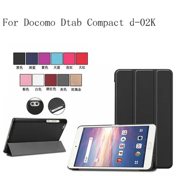 De ricin piele pu stand inteligent folio magnet caz pentru Docomo Dtab Compact d-02K tableta acoperi caz
