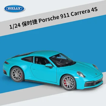 WELLY 1:24 Porsche 911 Carrera 4S Aliaj Vehicul de Lux turnat sub presiune Trage Înapoi Model de Masina de Bunuri de Colectare de Jucării