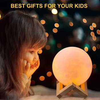 Luna Lampă de Imprimare 3D Lumina de Noapte 2 Culoare Reîncărcabilă LED Masă Lampă Home Decor Creativ Atingeți Comutatorul Creativ Cadou de Crăciun