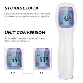 Termometru Digital Cu Infrarosu Non-Contact, Cu Laser Termometru Pentru Organismul Adult Copil Copil De Uz Casnic De Măsurare A Temperaturii Unelte Abs
