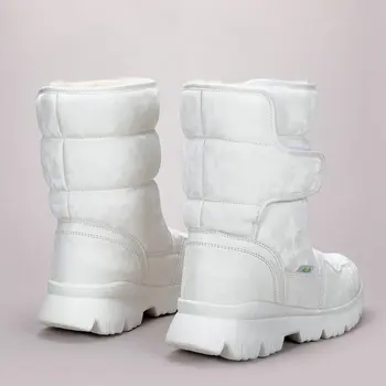 Femei cizme de zăpadă solidă Camuflaj frumos aspect de moda BUFFIE Brand impermeabil la mijlocul lunii vițel cald garnitură de pluș greutate de lumină talpa gratuit
