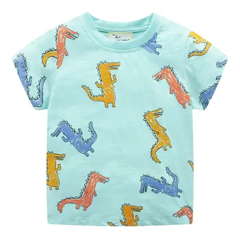 Sărituri de metri de Vară pentru Copii Boy tricou Animal Print cu Maneci Scurte Tee Shirt Copii Desene animate Tigri Girafa Moda Topuri Casual