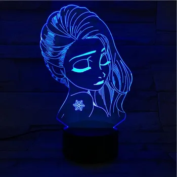 Panou acril Fata Frumoasa Printesa 3D Lava Lampă de Crăciun A 7-Culoare Schimbare LED Noapte Lumina starea de Spirit Decor Dormitor Lampă de Masă