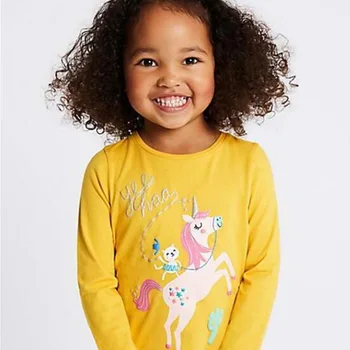 Puțin maven 2-7ani Toamna Unicorn Imprimare Fete cu Maneca Lunga Tricouri Copii Copilul se Încadrează Haine Copii Haine