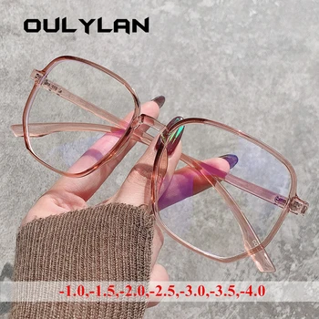 Oulylan Terminat Ochelari Miopie Bărbați Femei Retro Supradimensionat Ochelari Rame Transparente Student Scurt Ochelari de Vedere -4.0 -1.0 la