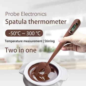 Digital Spatula Termometru De Gătit Și Bomboane Temperatura Reader & Agitator Într-Una De Silicon Termometru Electronic Amestecand Alimentare