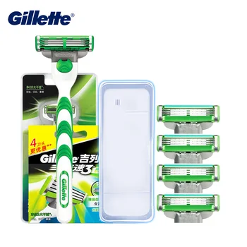 Gillette Mach 3 de Ras Piele Sensibila Păr Barbă de Ștergere pentru Bărbați Îngrijirea Feței, Bărbierit Curat 3 Straturi Lame Ascuțite Frizer de Ras