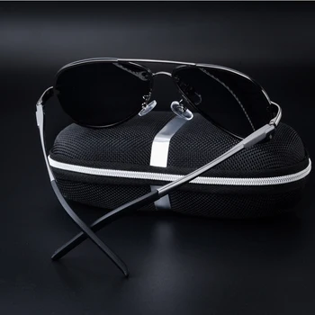 2021 fără ramă Bărbați ochelari de Soare Polarizat Negru/Maro Cadru Metalic UV400 Ochelarii de Condus Vin Cu Cutie