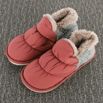 2020 Papuci Femei Gros De Iarna Non-Alunecare De Blană Glisante Cald Acasă Papuci De Interior Impermeabil De Sex Feminin Pantofi De Bumbac Pantuflas Mujer