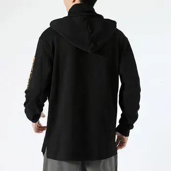 MrGoldenBowl Stil Chinezesc Barbati Hanorace 2020 Toamnă Nouă Bărbați Jachete cu Glugă Negru Streetwear Moda Casual Pulovere