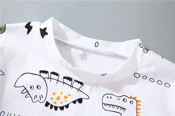 Vara baietel Haine de Bumbac pentru Copii desene animate dinozaur T-Shirt, pantaloni Scurți 2 buc/seturi de Copil Costum de Moda pentru Copii Copilul se potriveste