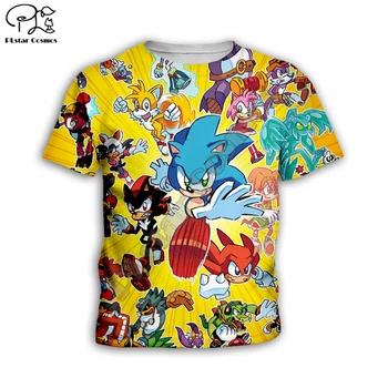 Copii Set Super Sonic Arici 3d Hanorace cu fermoar Pulover copii de Desene animate Anime Bluze Trening/pantaloni/familie tricou, pantaloni scurți 7