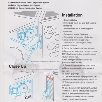 Noul Universal Lambo Door Kit Pentru Orice Vehicul / Vertical Usa Marca 1 Set Argint
