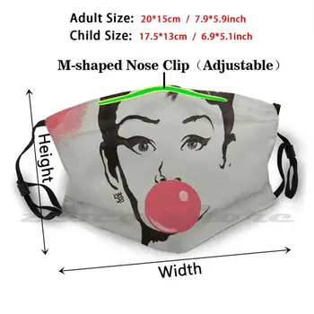 Bule Lavabil Trend Personalizate Pm2.5 Filtru Masca Audrey Hepburn Bubblegum Pop Art