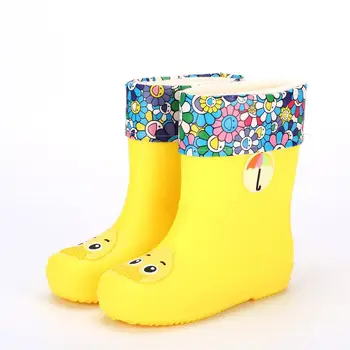 Noile Cizme De Ploaie Copii Băieți Cauciuc Rainboot Fete Pentru Copii Impermeabil Cizme Pvc Caldă Copii Pantofi De Apă Desene Animate Patru Sezoane Detașabil