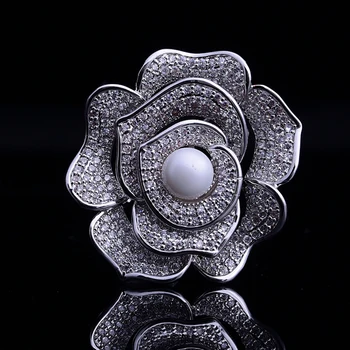Vintage de Lux la Perla a Crescut de Broșe Ace Buchet de Nunta Stras Floare Broșă Femei Cadou Brosa Pin Guler de Bijuterii de Mireasă