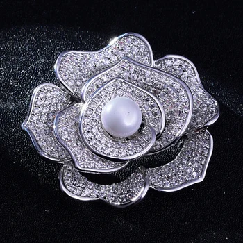 Vintage de Lux la Perla a Crescut de Broșe Ace Buchet de Nunta Stras Floare Broșă Femei Cadou Brosa Pin Guler de Bijuterii de Mireasă
