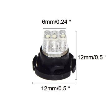 10buc T4.7 LED-uri Auto Bec 3LED 3SMD Alb LED-uri Auto 0,15 W 12lm Pentru Masina de Bord Indicatoare de Bord Instrument Lampă de 12V DC