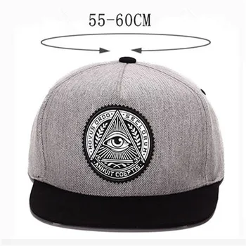 2018 Moda Rotund Eticheta Triunghi Ochiul Illuminati Snapback Pălării Femei Reglabil Șapcă De Baseball Pentru Bărbați Snapbacks Hip Hop Pălării