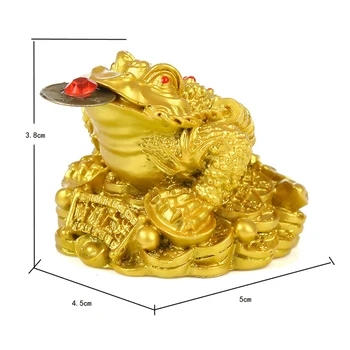 Cu Feng Shui Broasca Noroc De Bani Avere Avere Chineză De Aur Broasca Râioasă Monedă Rășină Decor De Birou Desktop Ornamente Norocos Cadouri