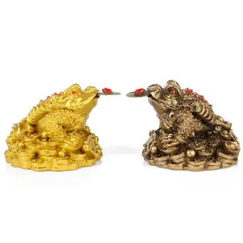 Cu Feng Shui Broasca Noroc De Bani Avere Avere Chineză De Aur Broasca Râioasă Monedă Rășină Decor De Birou Desktop Ornamente Norocos Cadouri