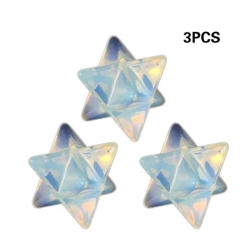 3Pcs Naturale Cristal de Cuarț Merkaba Steaua de Cristal Sculptate Geometrice Vindecare Piatra de Cuart Decor Acasă