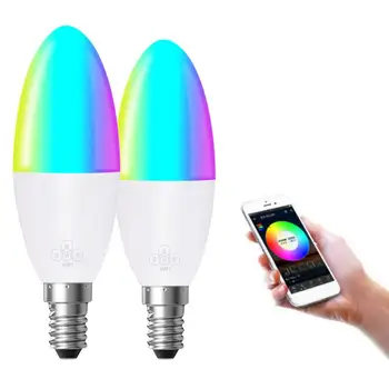 Smart LED Bec Colorat 6W RGB Iluminat Acasă Lampă Bec de Viață Inteligentă APP Remote Control Vocal Lucra Cu Alexa de Start Google
