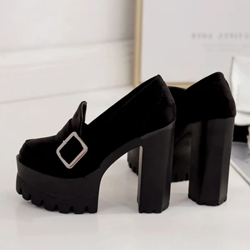 DORATASIA Vânzare Fierbinte Doamnelor Elegante slip-on Pompe de Turma Moda Toamna Pompe de Platforma Femei de Înaltă Bloc Tocuri Pantofi de Partid Femeie