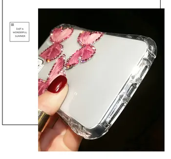 Pentru iPhone 11 Pro Max Cazul Bling Dimaond Fluture Coque Pentru iPhone XR XS MAX 7 8 Plus SE 2020 Cazuri Transparent Coajă