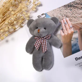 50PCS 2019 Drăguț Moale de Pluș Umplute Mini Panglică Maro Ursuleț de pluș Jucarii Copii Păpușă Jucărie pentru Buchet de 12cm DIY Cadou Pentru Prietena