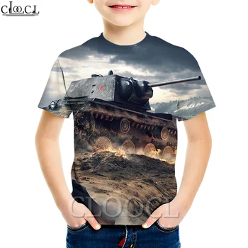 CLOOCL Jocuri pentru Copii World of Tanks Tricouri Fată Băiat de Imprimare 3D Maneca Scurta Tricou Copil Amuzant Tineret Harajuku Topuri