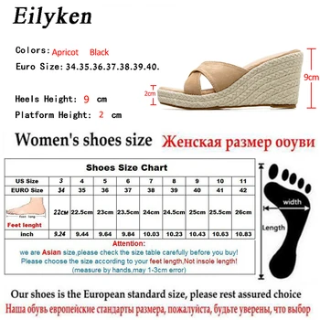 Eilyken Vara Gladiator Pene tocuri inalte papuci Femei Casual, Sandale cu Platforma Doamnelor sandale Țese Roma pantofi Lady
