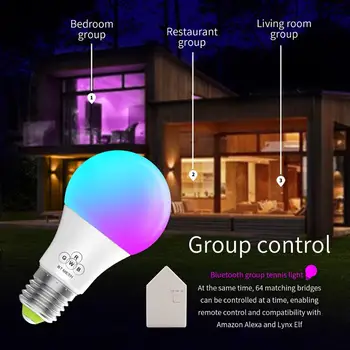 Timethinker WiFi Inteligent de Lumină RGBW E27 Bec Lampă cu LED-uri Multicolore Estompat 6.5 W/4.5 W Lumini Compatibil cu Alexa Google Asistent
