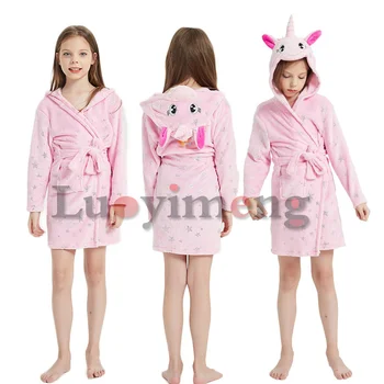 Iarna Copii Pijamale Fox Halat, Pijamale Copii Flanel Cald cămașă de noapte Pentru Fete Baieti Haine 3-12 ani Unicorn Haine de Crăciun