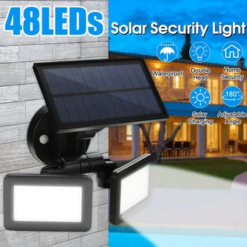 48LED Cap Dublu Solar Senzor de Mișcare Spoturi 3Modes Reglabil 180 Rotativ rezistent la apa Solar Proiector Lumini de Securitate