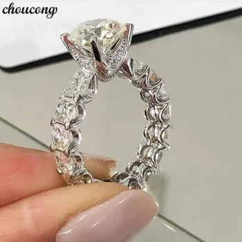Choucong Design Unic inel de Promisiune 1ct AAAAA Zircon Cz argint 925 Logodna Nunta Trupa Inele pentru femei, bărbați Bijuterii