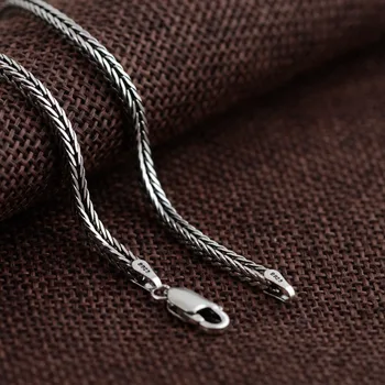 BALMORA Real Argint 925 Simplu Retro Lanturi Coliere pentru Femei Barbati Cuplu Misto Șarpe Lanț de Bijuterii 2,5 mm 18-32 inch