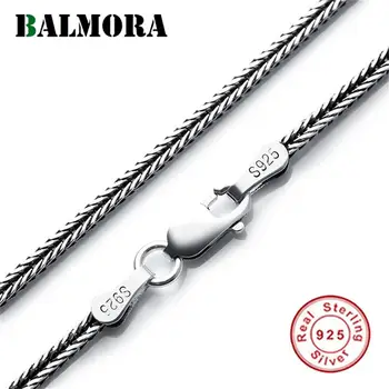 BALMORA Real Argint 925 Simplu Retro Lanturi Coliere pentru Femei Barbati Cuplu Misto Șarpe Lanț de Bijuterii 2,5 mm 18-32 inch