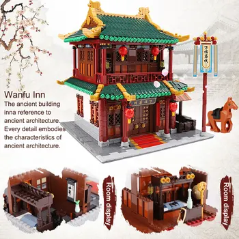 DHL 01022 Stradă din China Jucării În Wanfu Inn Set Montaj Kituri de Blocuri Caramizi de Aniversare pentru Copii Jucării de Crăciun Cadouri