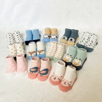 1Lot=4Pairs Șosete pentru Copii Mulțime de Nou-născut Șosete de Bumbac pentru Copii Fete Baieti Sosete Set Amuzant Colorat Fox Infant Toddler Copii Meisjes sokken