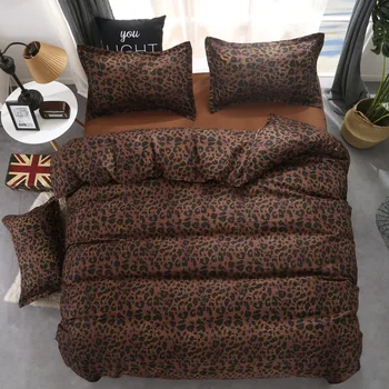 Set lenjerie de pat de Moda set de lenjerie de pat leopard carpetă acopere foaie de pat fețe de pernă regina neagră set de lenjerie de pat pat de vară set pastorală acasă