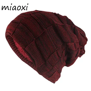 Miaoxi Hip Hop de Moda Adult Iarna Chelioși & Căciuli Pentru Bărbați Cald Casual Pălărie Tricotate Unisex Solid Gorros Femei Pălării de Lână