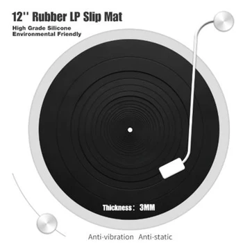 MOOL 12 Inch LP Anti-Vibratii din Silicon Pad Cauciuc LP Alunecare Mat pentru Fonograf placă Turnantă Vinil Grosime 3MM Plat Moale LP Mat
