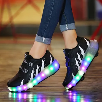 Dimensiunea 28-43 Pantofi de Skate Role pentru Copii Adulți LED iluminat Jante de Adidași cu Copii Stralucitoare Adidași Role nu Poate Percepe